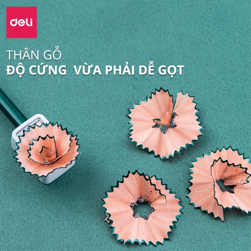 10 Bút chì màu xanh lá đầu lục giác loại 2B/ HB 33311/33312