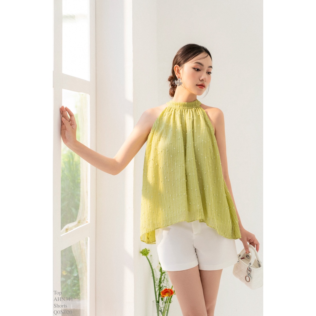 Quần sooc vải ly cạp liền túi chéo TIIN STORE Q0N020
