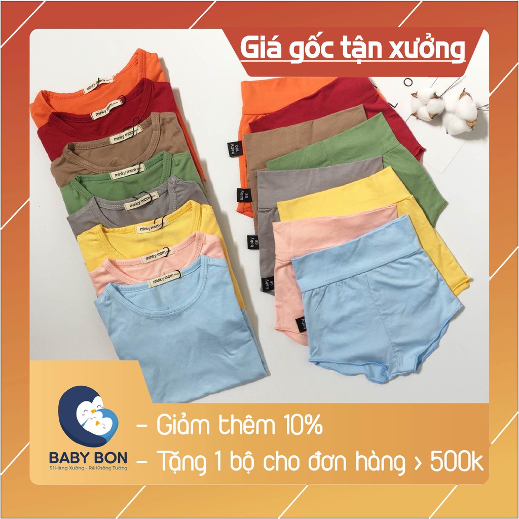 [GIÁ TẠI XƯỞNG] Bộ Minky Mom Chip Trẻ Em Cạp Cao VNXK Chính Hãng Mùa Hè