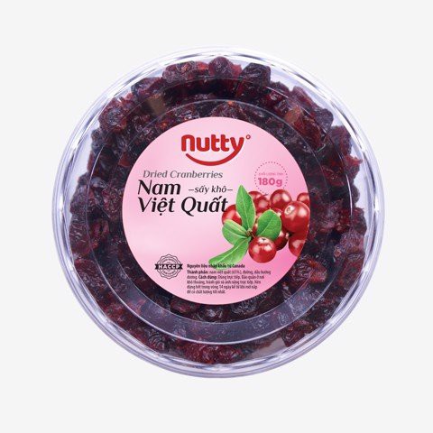 Nam Việt Quất Sấy Khô Tự Nhiên Nutty 180g - Trái Cây Sấy Không Đường Tốt Cho Sức Khỏe | Meta FreshGo