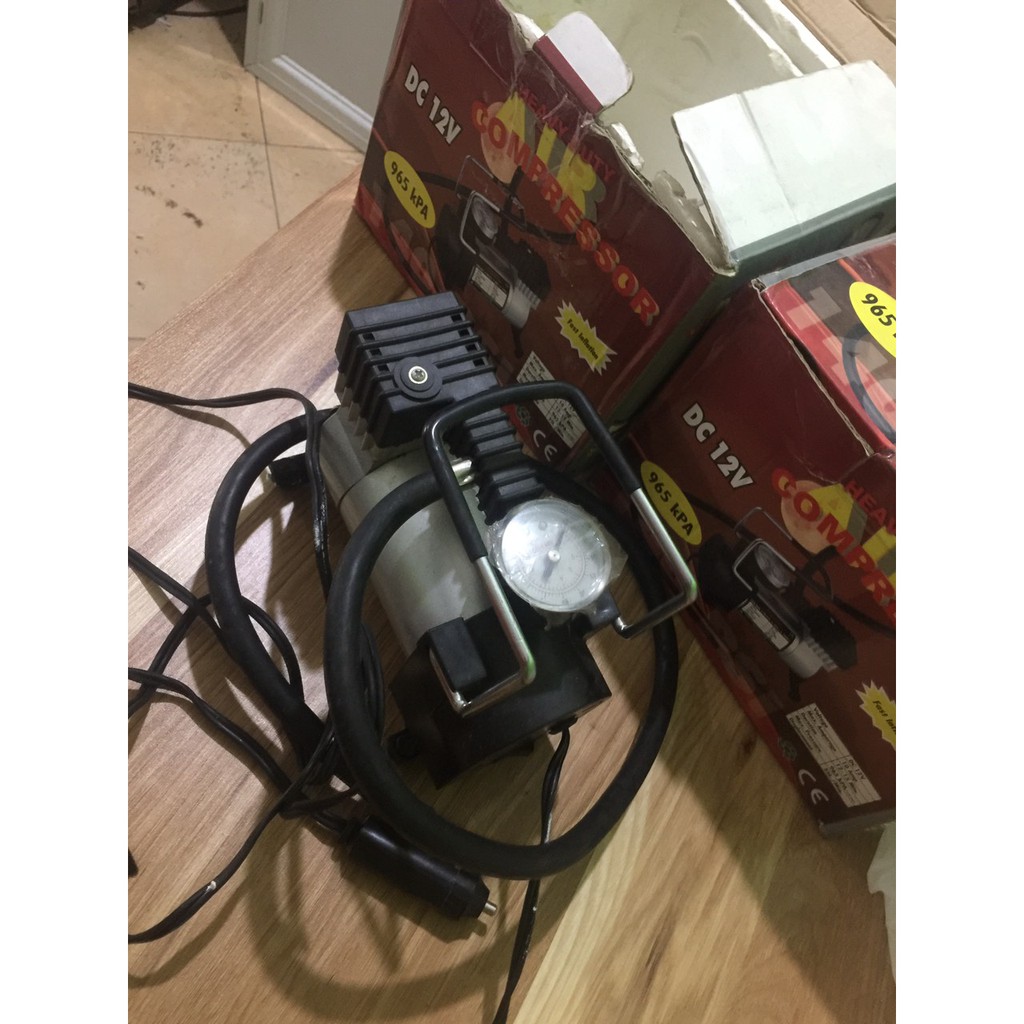 Bơm Lốp, Bơm Hơi Điện Ô Tô Xe Máy Mini 12V Heavy Duty Air Compressor 120W