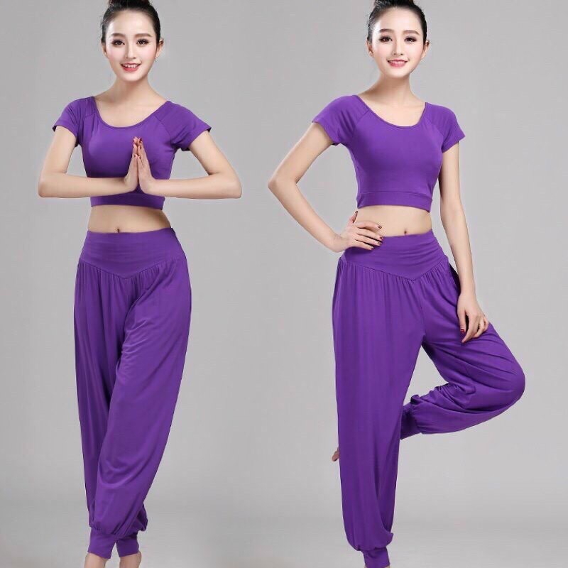 SET CROPTOP CỘC TAY QUẦN ALIBABA TẬP ZUMBA SIÊU HOT