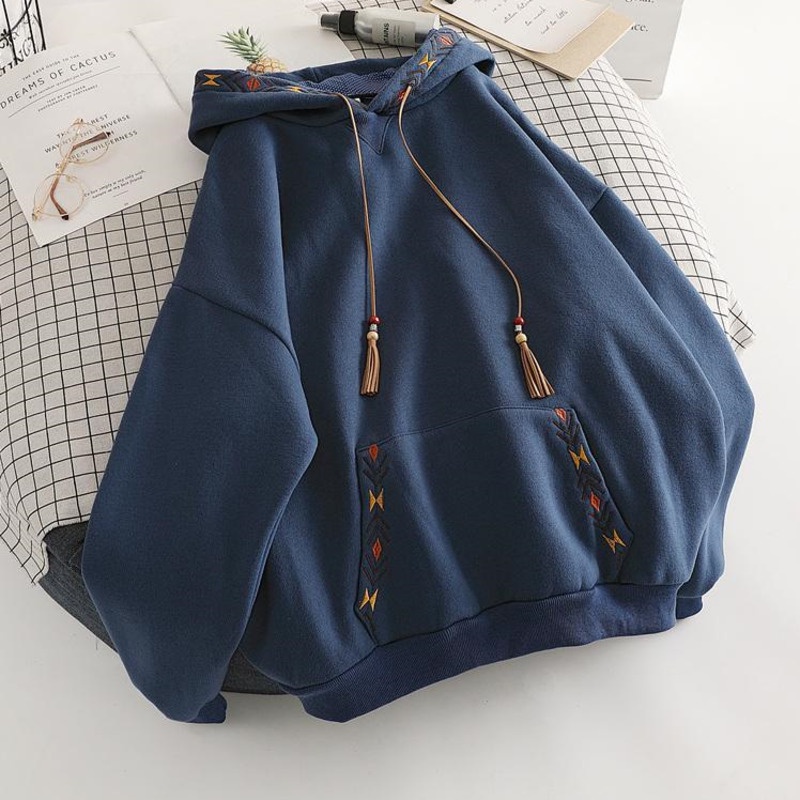 Áo sweater tay dài dáng rộng phong cách Hàn Quốc trẻ trung