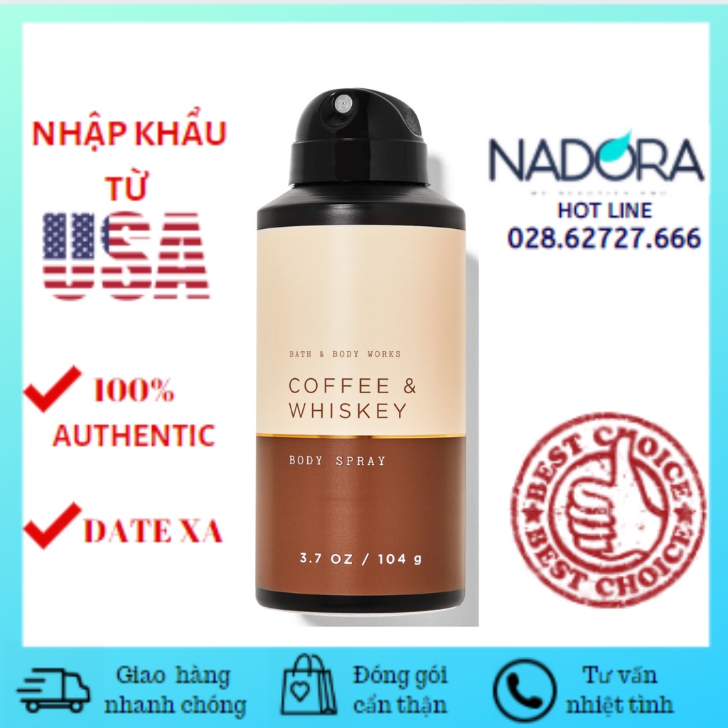 Xịt Thơm Toàn Thân For Men COFFEE WHISKEY Bath And Body Works