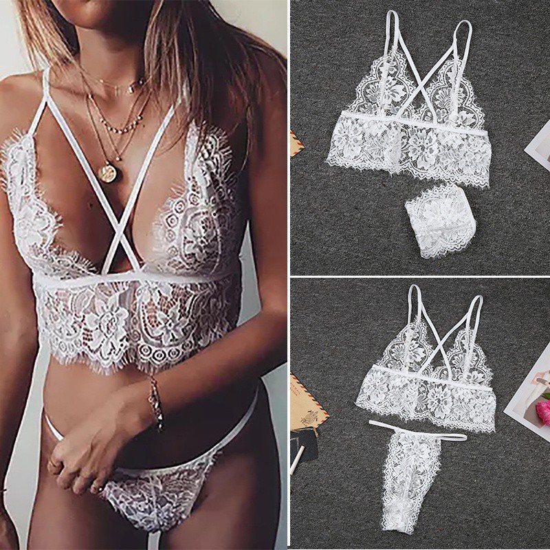 Bộ bikini ren 2 mảnh có mút nâng ngực quyến rũ cho nữ | BigBuy360 - bigbuy360.vn