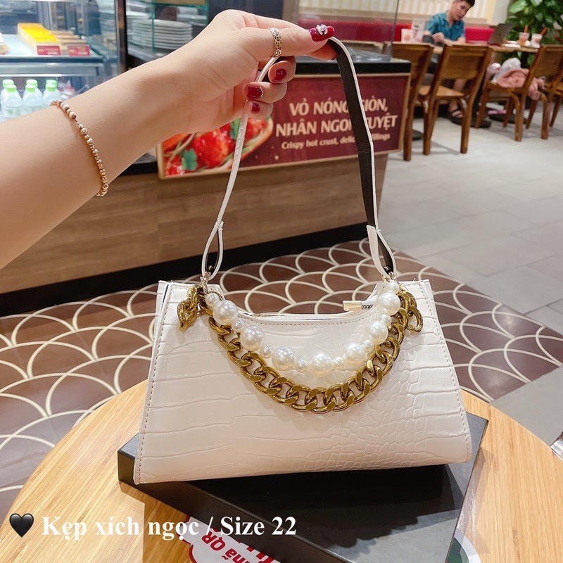 Túi đeo chéo thắt nơ vân da rắn mini đi chơi đẹp giá rẻ thời trang công sở nữ HT169