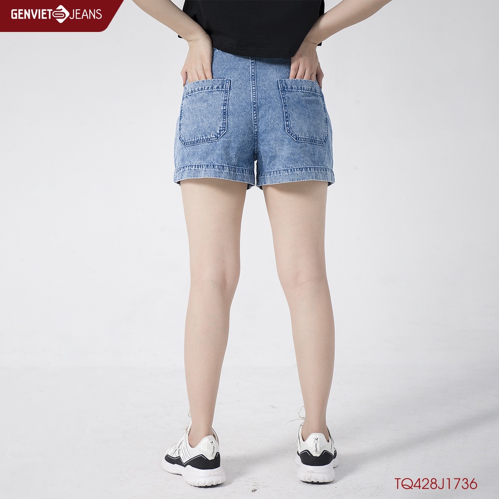 Quần Sooc Jeans Nữ Dáng A GENVIET TQ428J1736