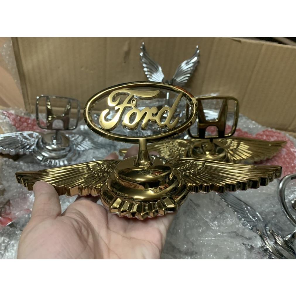 Logo mui ô tô cánh chim 2 màu VÀNG BẠC loại lớn dán nắp capo đủ hãng xe hơi DÒNG CAO CẤP PHỦ BÓNG