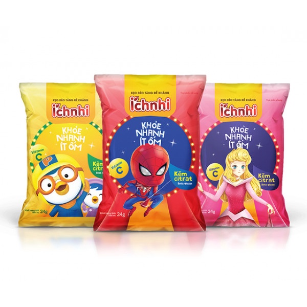 Kẹo Dẻo Ích Nhi Tăng Đề Kháng, Canxi D, Lợi Khuẩn Cho Bé