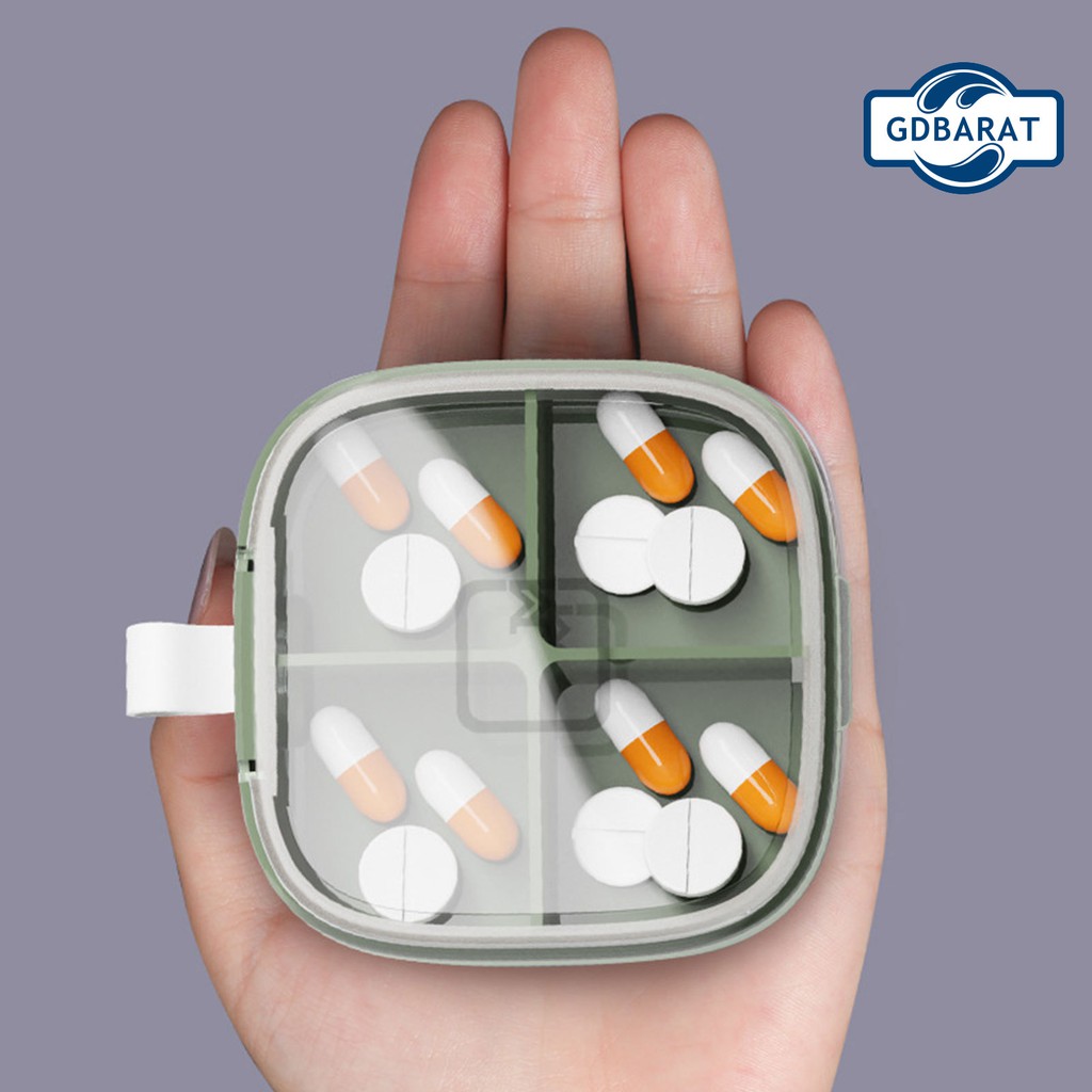 (Hàng Mới Về) Hộp Đựng Thuốc Viên 4 / 6 Ngăn Chống Ẩm Tiện Dụng