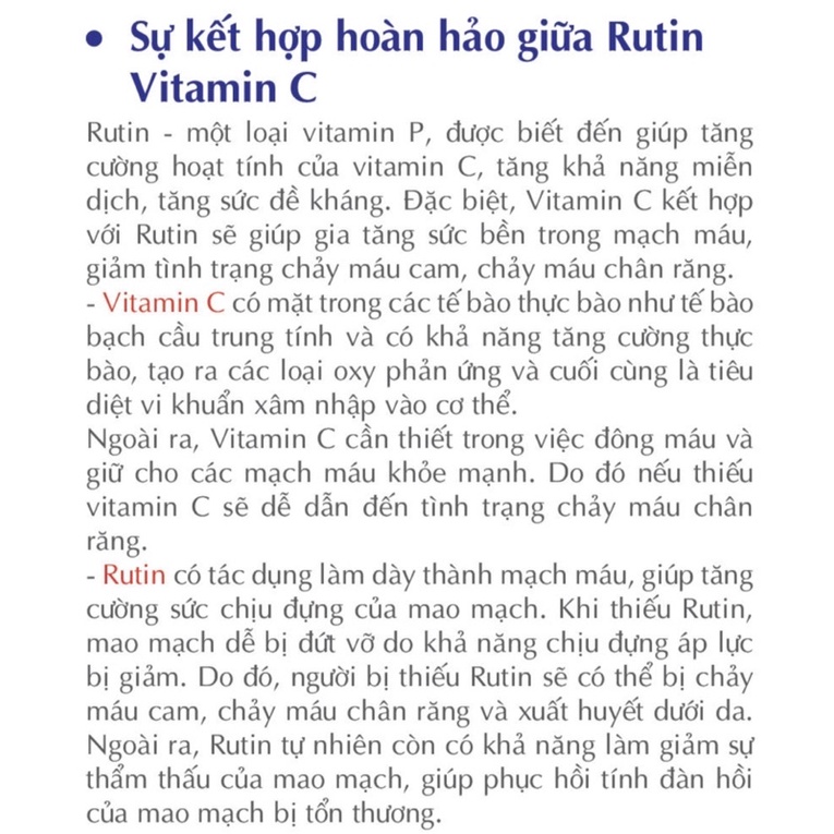 [Vỉ 10 Viên] RUTINAT C BIGFAM Bổ Sung Vitamin C Hỗ Trợ Tăng Cường Sức Đề Kháng Cho Cơ Thể