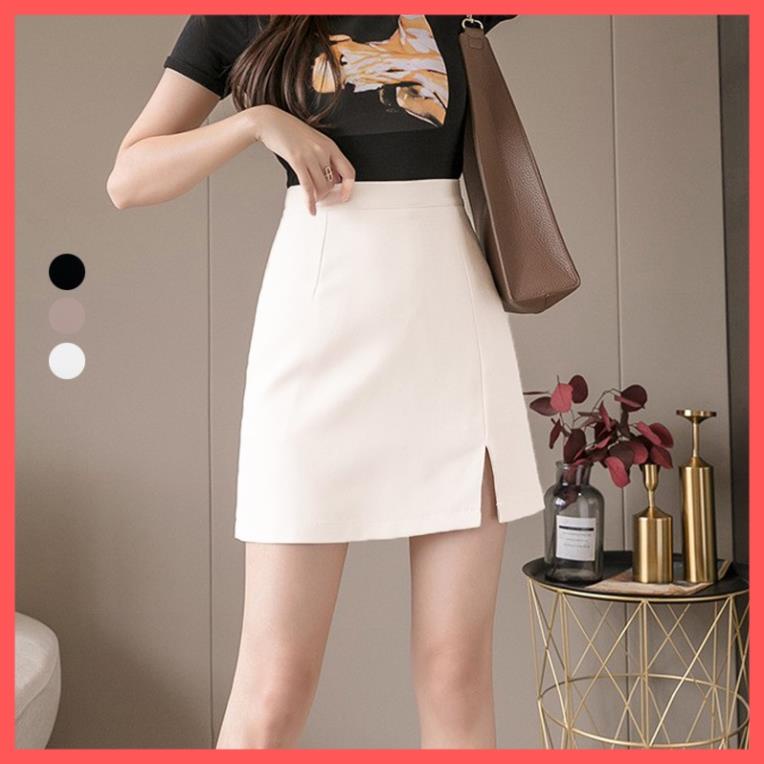 Chân Váy Chữ A ngắn xẻ tà Madela dáng cơ bản, Váy Ngắn Chữ A xẻ tà trẻ trung công sở năng động- CVAX02