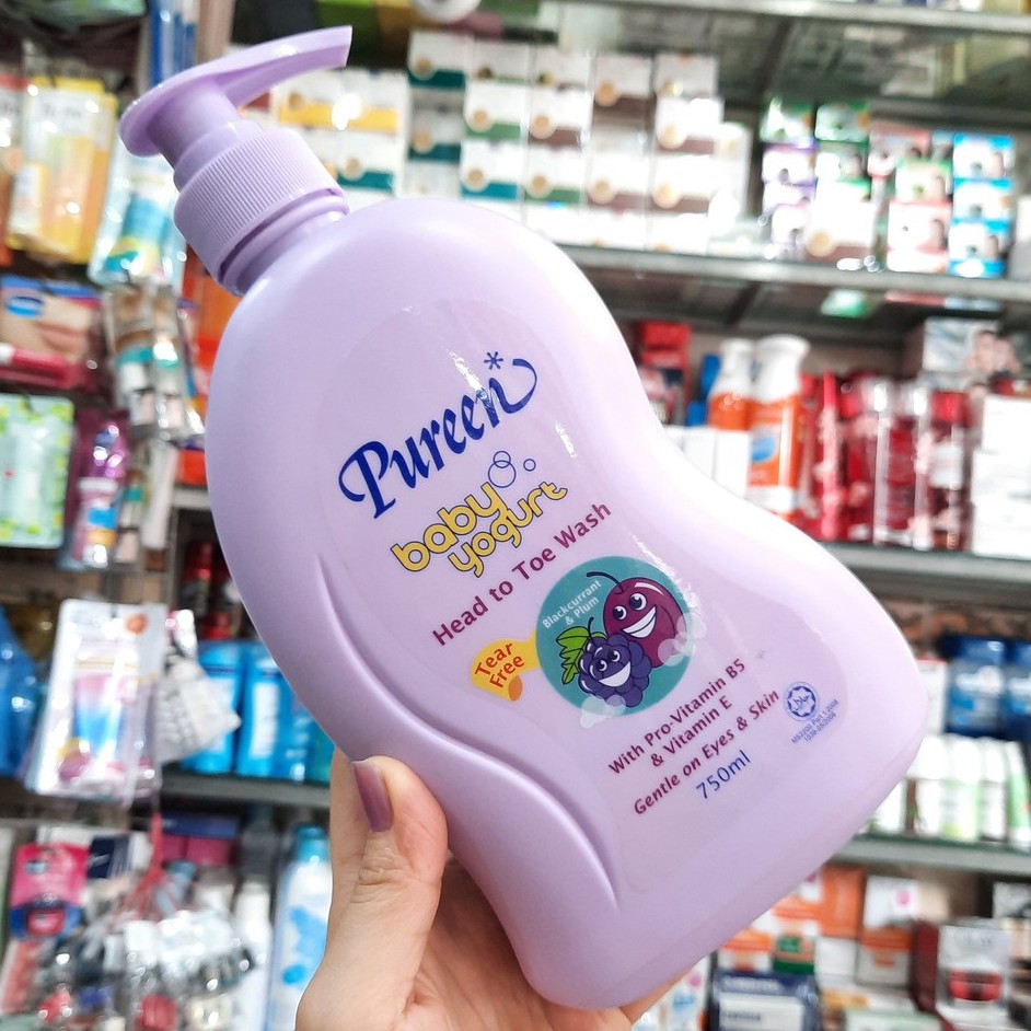 Tắm gội Pureen tinh chất Sữa chua, Nho &amp; Mận 750ml