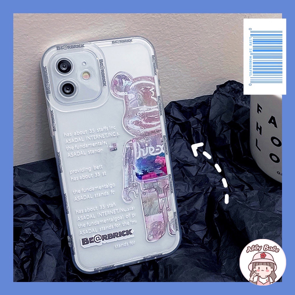 Ốp Điện Thoại TPU Mềm Chống Sốc In Hình Kaws Màu Hồng/Đen Cho IP 13 12 11 Pro Max X XS XR 8 7 Plus