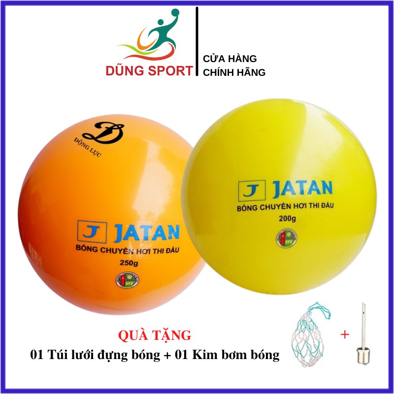 Bóng chuyền hơi Động Lực JATAN tiêu chuẩn thi đấu chính hãng loại 250g,200g tặng túi lưới và kim bơm tiêu chuẩn