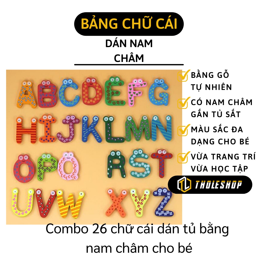 Bảng Chữ Cái - Combo 26 Chữ Cái Tiếng Việt In Hoa Có Nam Châm Dán Tủ, Giáo Dục Bé 6377