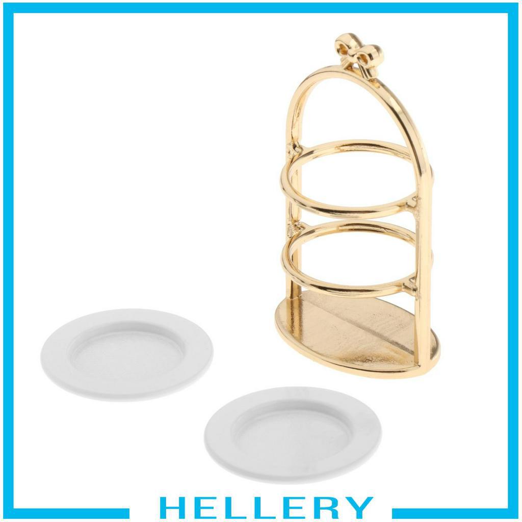 [HelleryVN] Giá Đỡ Bánh Mì Tráng Miệng 3 Tầng Màu Vàng Kim Thu Nhỏ 1: 12 Dành Cho Nhà Búp