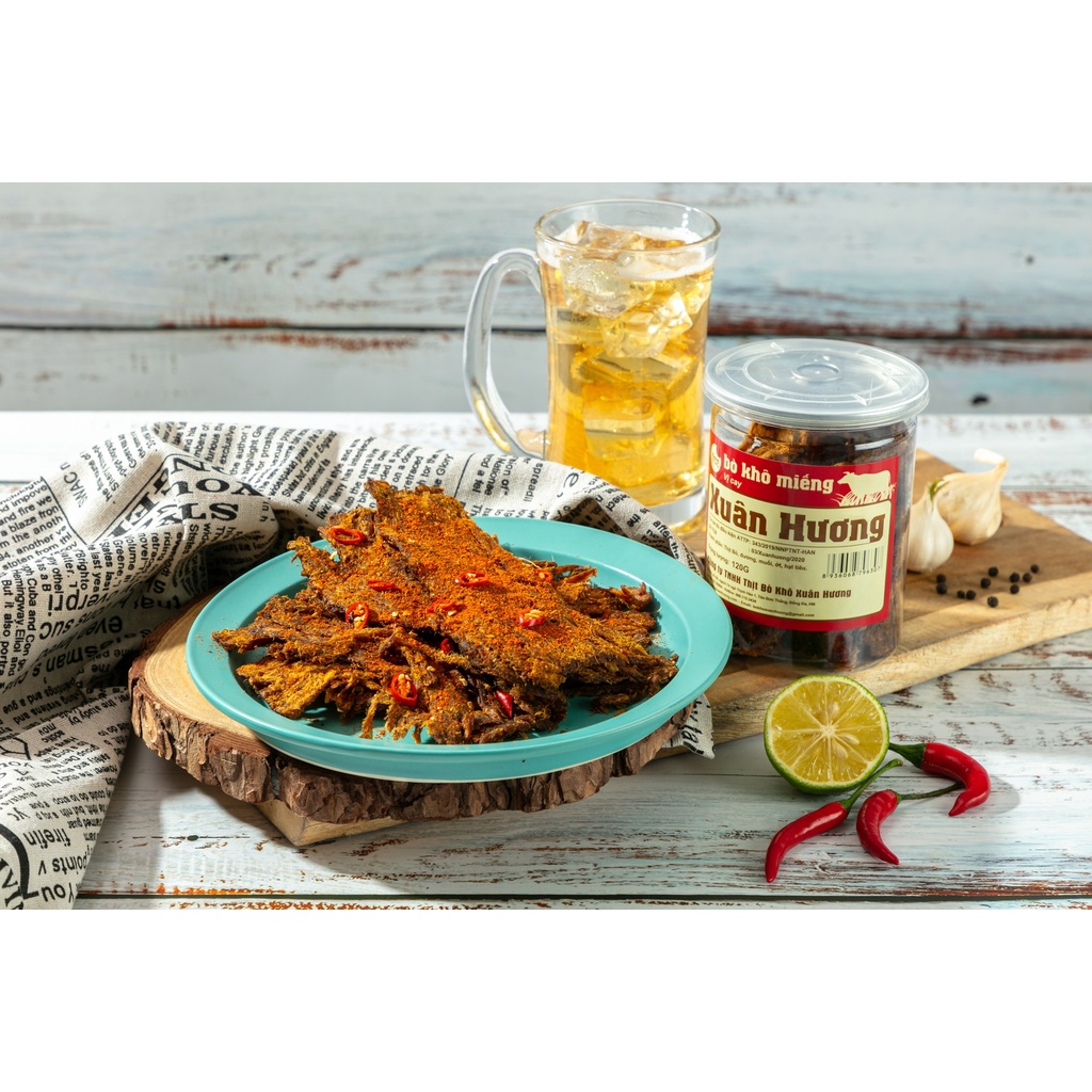 Khô bò khô miếng loại 1, thịt bò khô miếng que vị cay Xuân Hương siêu ngon 120g | BigBuy360 - bigbuy360.vn