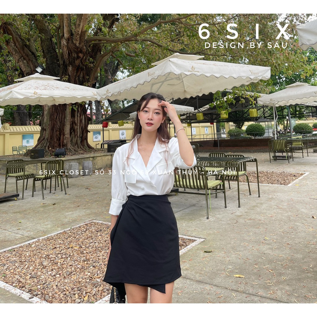 Chân váy công sở bèo lệch dáng A thời trang công sở 6SIX closet | BigBuy360 - bigbuy360.vn