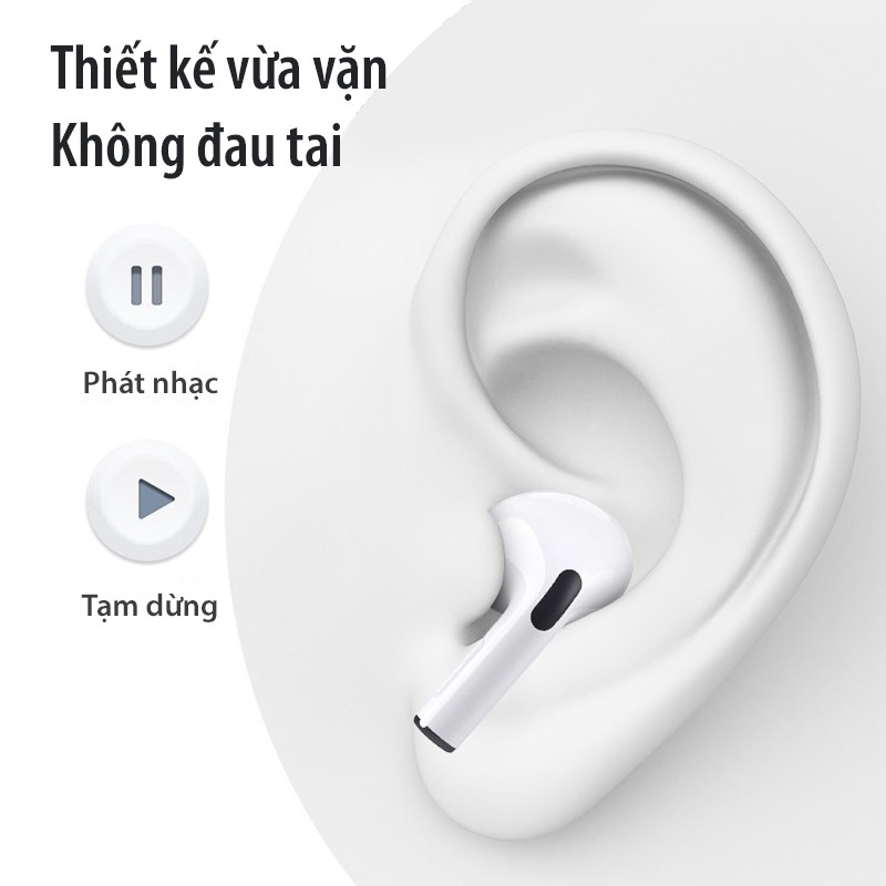 Tai nghe bluetooth kiểu dáng AirPods Pro3, tai nghe chống ồn chất lượng tốt pin trâu, dùng cho iPhone, Huawei, oppo...