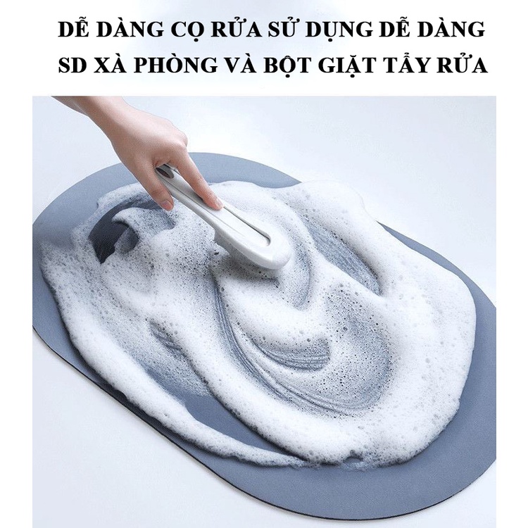 [Hàng loại 1] Thảm lau chân thấm nước -nhà tắm thảm chui chân cao su chống trượt silicon siêu bền dùng để decor