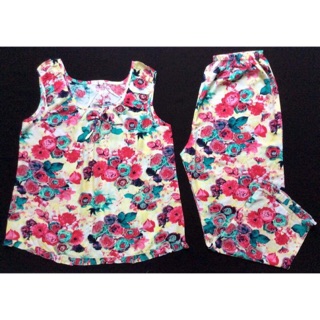 Set 2 bộ lanh quần dài áo raglan sát nách cho mẹ