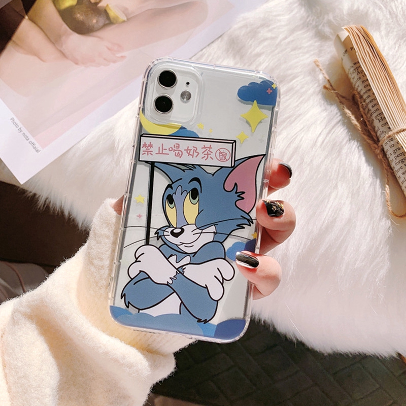 Ốp điện thoại TPU trong suốt họa tiết hoạt hình mèo/chuột cho Apple iPhone 11 PRO XSMAX XR 8PLUS 7 X | BigBuy360 - bigbuy360.vn