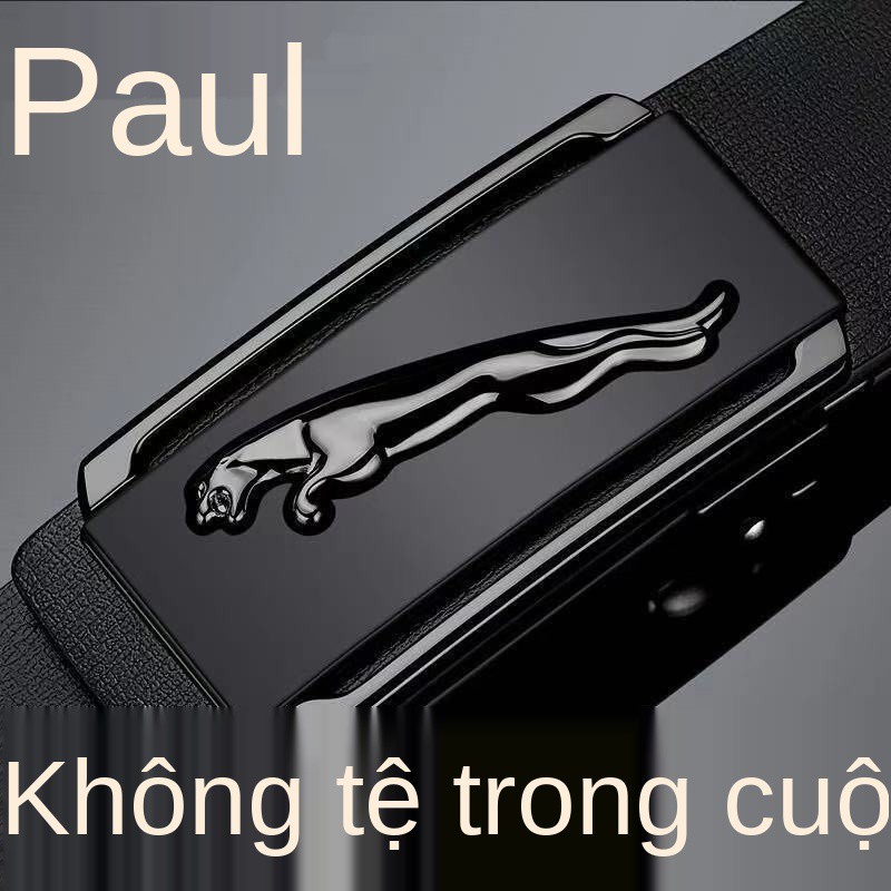 Thắt lưng nam da bò thật Paul chính hãng có khóa tự động, xu hướng công sở, thư giãn, phù hợp với tất cả các loại