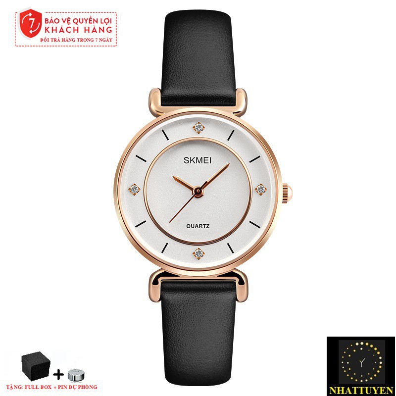 [ xả kho ] ĐỒNG HỒ NỮ SKMEI 1330 DÂY DA CAO CẤP, KIỂU DÁNG SANG TRỌNG, TINH TẾ