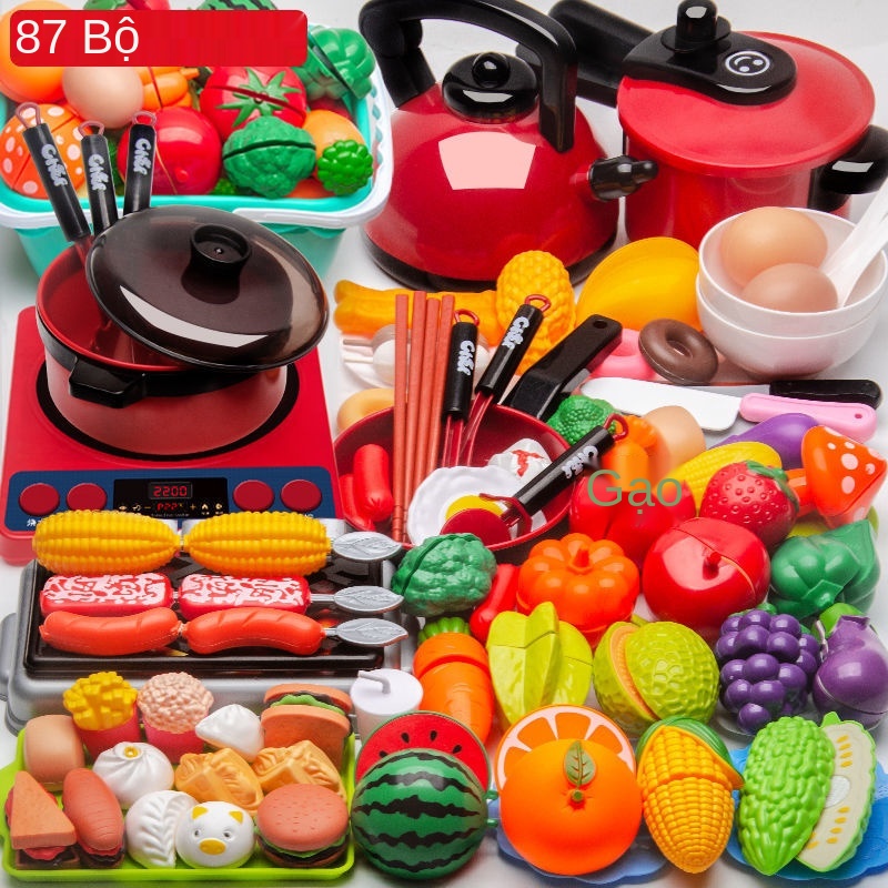 ◈✁◈Đồ chơi trẻ em nhà bếp bộ bé gái trai mô phỏng dụng cụ nấu ăn và