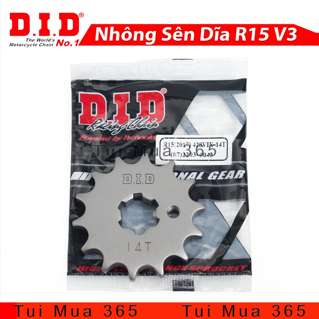 Nhông Sên Dĩa 14T x 48T DID xe Yamaha R15 V3, XSR 155, FZ 155- Sên TFX Phốt Cao Su