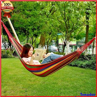 Võng du lịch tiện lợi khi đi cắm trại picnic dễ dàng buộc ở đâu có cây, cọc, chịu lực lên đến 120kg
