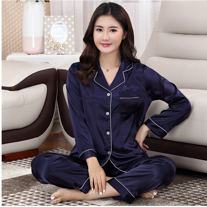 Pijama lụa dài tay nữ LỤA HÀN cao cấp, Bộ Pijama nữ Lụa tay dài mặc ở nhà | WebRaoVat - webraovat.net.vn