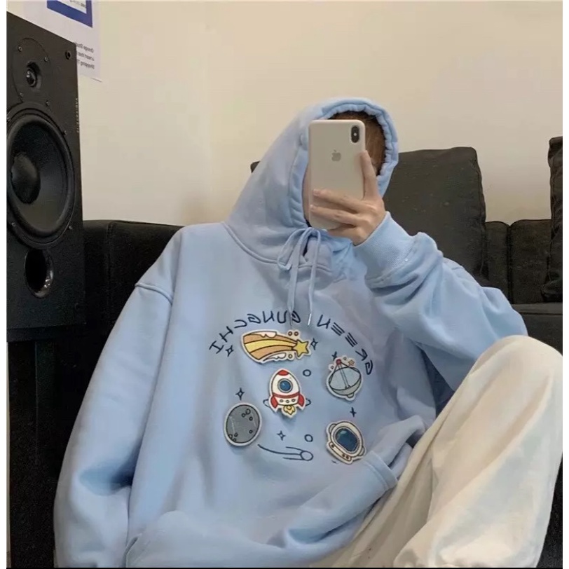 ÁO KHOÁC HOODIE HÀNH TINH XANH CỰC CUTE SWEATER BỀN MÀU 1KENZ