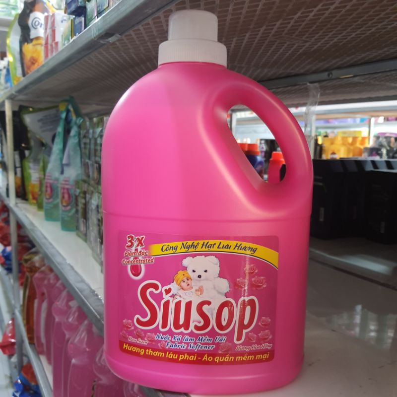 Nước xả vải Siusop 3x đậm đặc hương hoa hồng can 3.6 lít