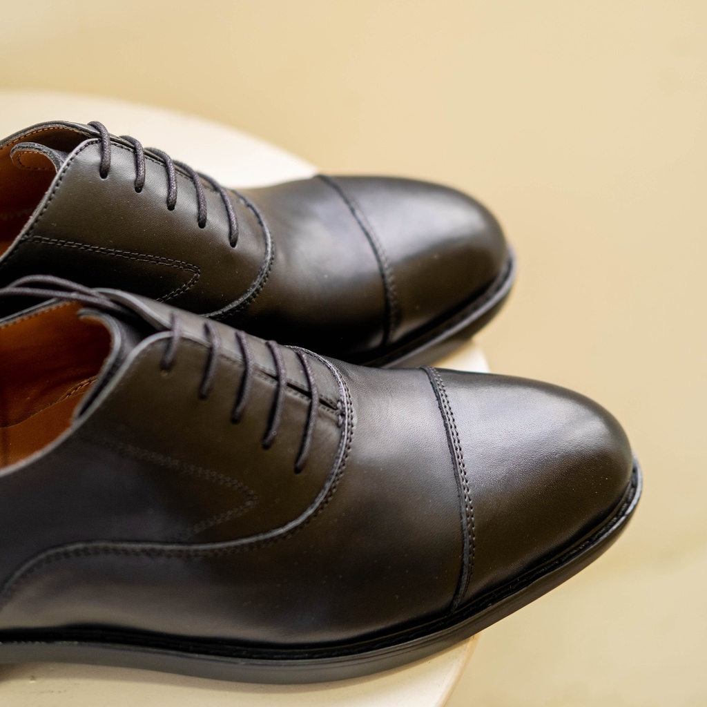 Giày Tây Cổ Thấp Nam Tây Oxford Da Bò Đen Cao Cấp Phong Cách Lịch Lãm - Thương Hiệu Steeler