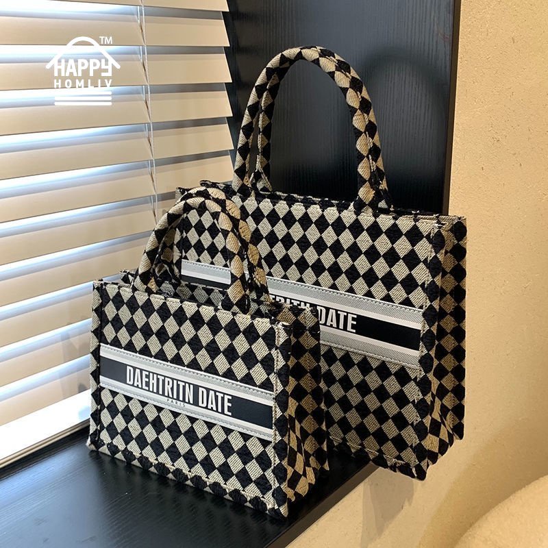 HAPPY HOMLIV Túi Tote Đeo Vai / Xách Tay Bằng Vải Bạt Kích Thước Lớn 13 14inch Túi Tote Lớn Nữ 15 16inch