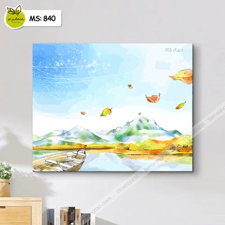 Tranh sơn dầu số hóa chiếc lá thu rơi T840