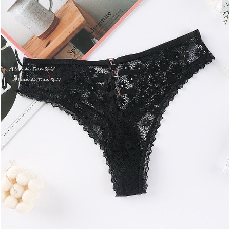 Quần lót nữ Embra ren Vic lọt khe sexy đan dây hàng cao cấp EBQL50