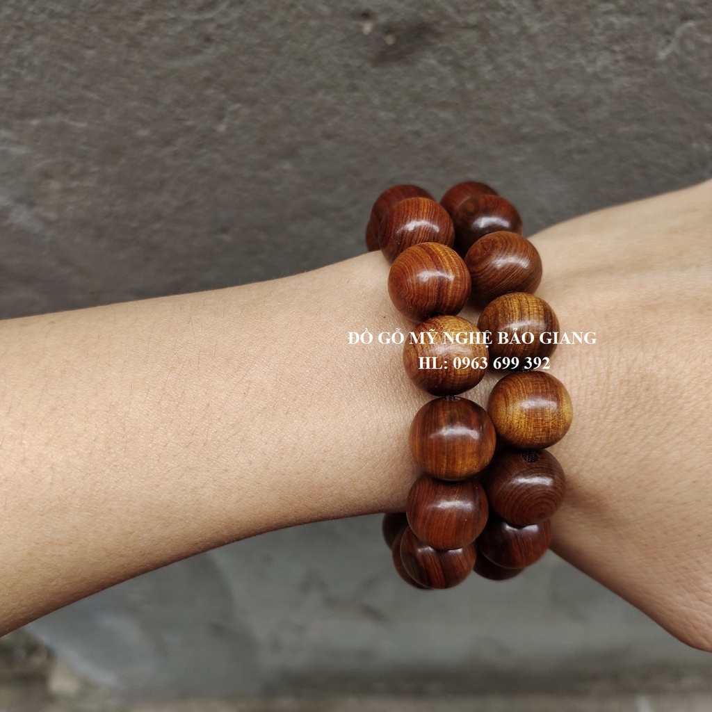 Vòng tay phong thủy gỗ thơm 14ly