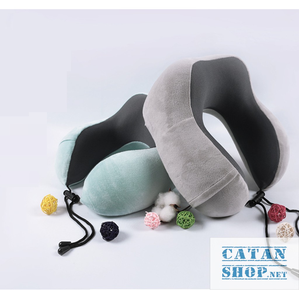 Gối Cao Su Non ❤️FREESHIP❤️ GỐI CHỮ U cao cấp tặng kèm túi đựng, memory foam du lịch ngủ trưa văn phòng siêu tiện dụng