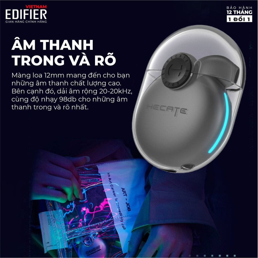 Tai nghe bluetooth 5.2 gaming EDIFIER HECATE GM5 40 giờ phát nhạc Khử tiếng ồn Hàng chính hãng Bảo hành 12 tháng 1 đổi 1 | BigBuy360 - bigbuy360.vn