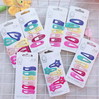 SET 6C KẸP TÓC HÀN QUỐC HÌNH HỌC NHIỀU MÀU CHO NỮ CỰC CUTE