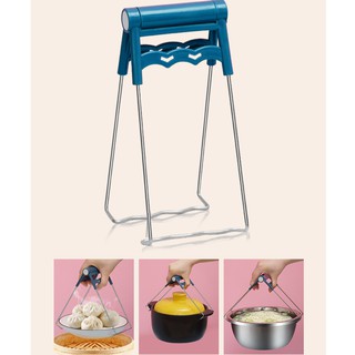 Bộ dụng cụ kẹp gắp đồ nóng thức ăn đa năng inox chống bỏng kèm găng tay, miếng lót nồi silicon