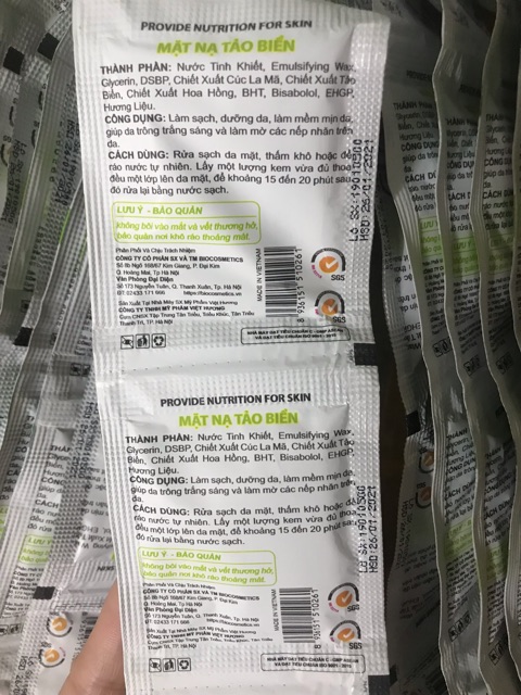 [1 gói] Cấy trắng da tảo biển tươi siêu mịn, siêu trắng