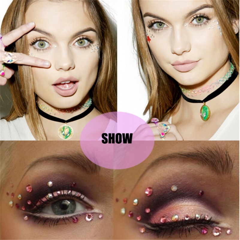 Hạt Đá Pha Lê Lấp Lánh Dán Mặt Và Cơ Thể