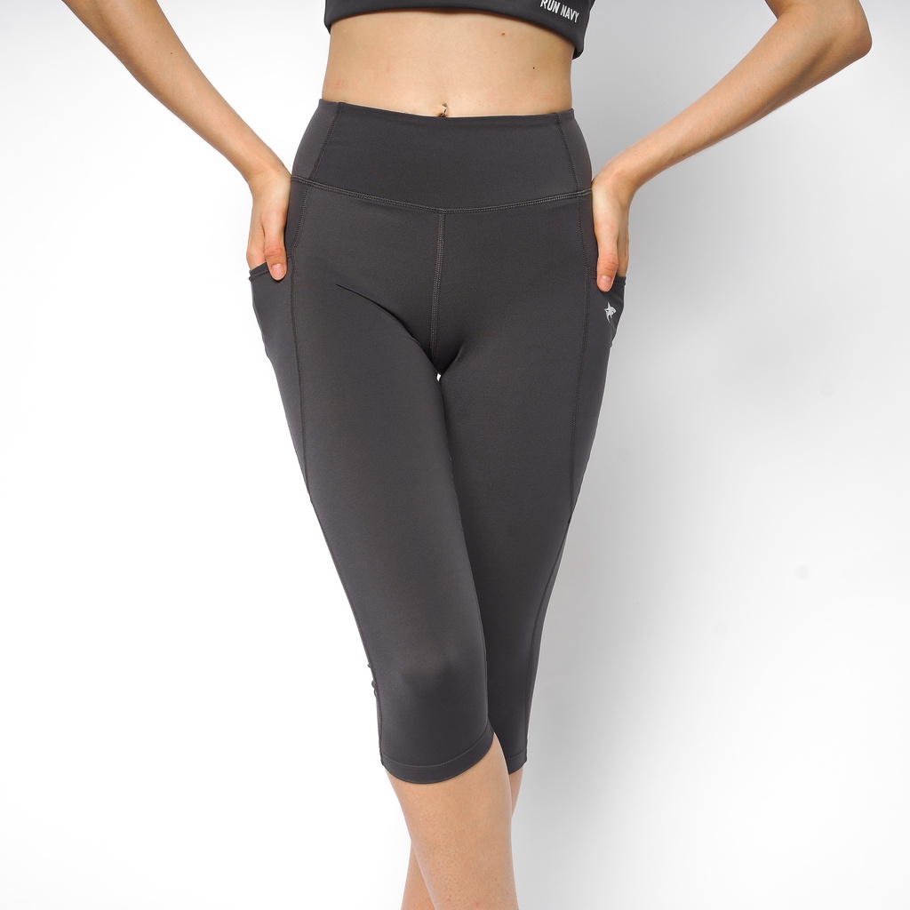 Quần tập gym yoga legging nữ dáng lửng 3/4 WL330 Runnavy by Carasix, nâng mông tôn dáng, vải thấm hút khô thoáng