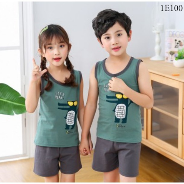 Bộ quần áo ba lỗ cho bé trai bé gái VEMZKIDS 8 mẫu