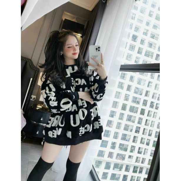 Áo len chữ xù (kèm video )