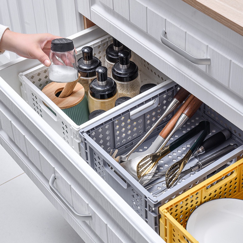 Giỏ Đựng Đồ Dùng Bằng Nhựa Có Tay Cầm Tiện Dụng Cho Gia Đình